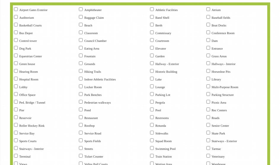 Before: the old search, a flat list of 87 feature checkboxes with no counts