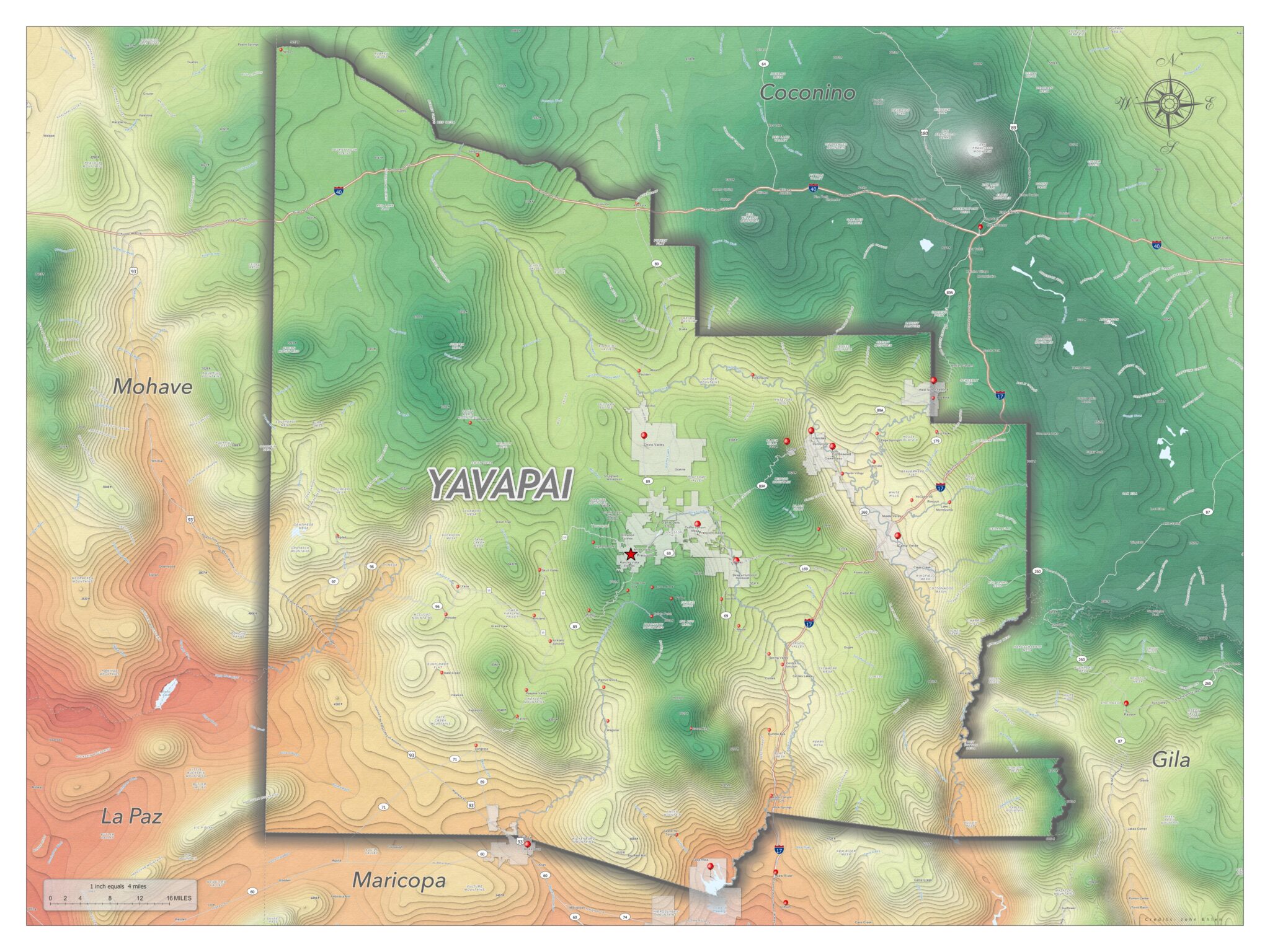 Yavapai County Map John Ehlen 1208